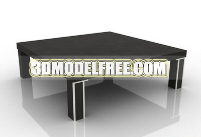 Coffee table square table dresser solid wood furniture, wooden table with a round-table table 3D Mod
