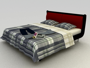 Bed soft bed 3D Model of Practical Wood Simmons