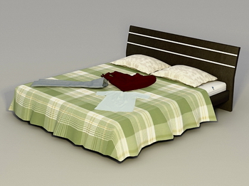 Bed bed 3D Model of Household furniture, wood utility