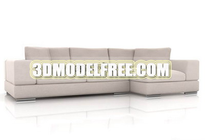 Furniture 3D Model: Modern Style Creamy Sofa Combination 3Ds Max Model