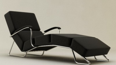 Modern Furniture Model��Black Upholstered Lounge Chair