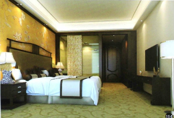The Chinese classical spacious bedroom model