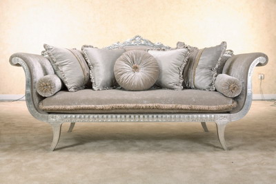 Furniture Model: Deluxe Sliver Grey Velvet Fabric Sofa