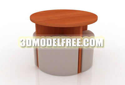 Furniture 3Ds Max Model: Compact Table and Chairs