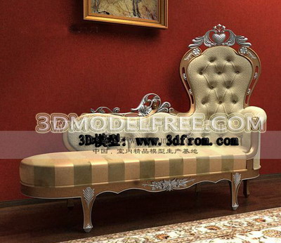 European-style luxury chaise lounge 3D model