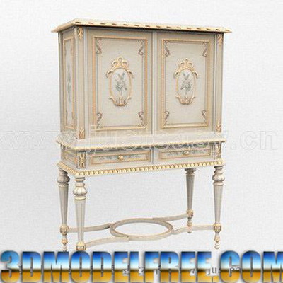 European Furniture Model: Victorian Carved Cupboard