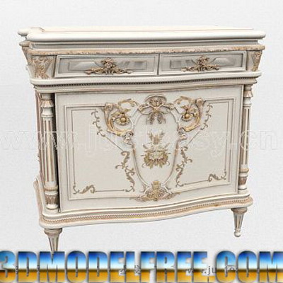 European Furniture Model: Victorian Carved Cabinet