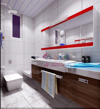 Bright and spacious modern bathroom 3D Models