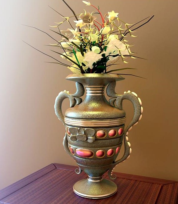 Retro vase flower arrangement