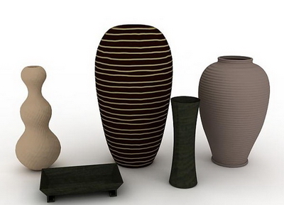 Several models of different shapes of vases