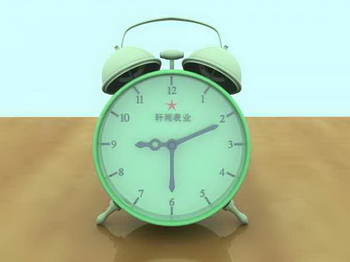 Green small alarm clock