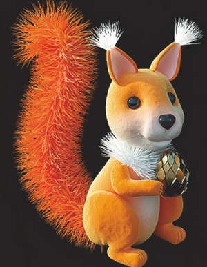 Model of a small squirrel plush