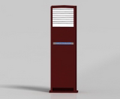 Household Appliance 3DsMax Model: Red Cabinet-Type Air Conditioner Indoor Unit