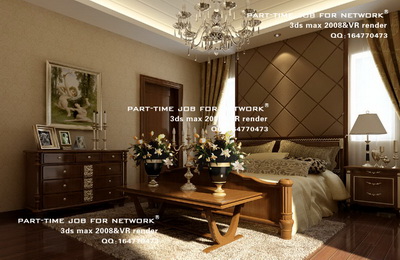 Spacious and luxurious European-style bedroom