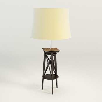 3D model of the modern wooden floor lamps