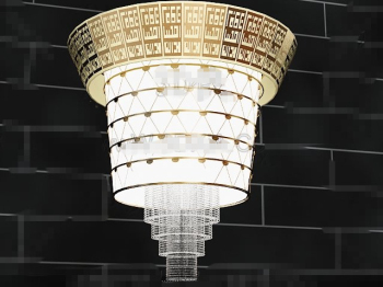 Magnificent gold lace curtain pendant lamp