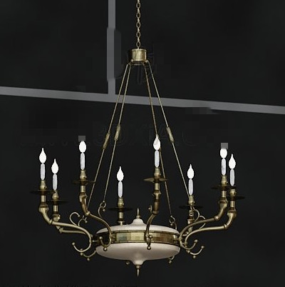 European style white candles chandelier