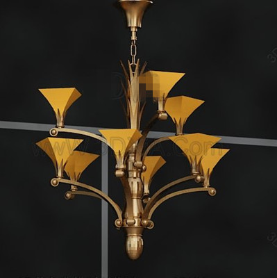 Golden Petunia metal chandelier