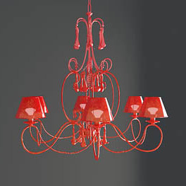 Red with shade chandeliers model