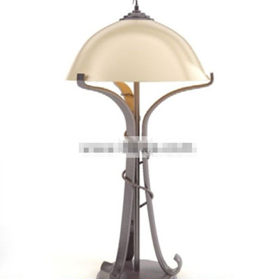 Light yellow small shade table lamp
