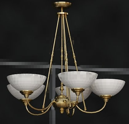 Gold metal frame white chandelier