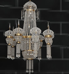 European crystal bead curtain chandelier