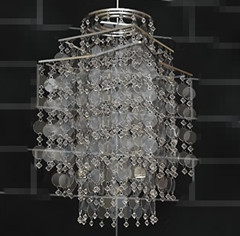Flake bead curtain chandelier