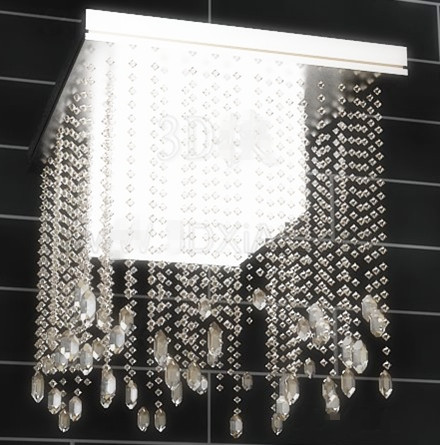 Square bead curtain pendant lamp