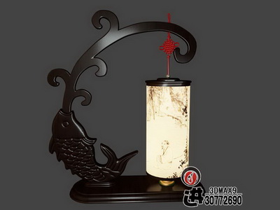 Chinese-style wooden lamp-2