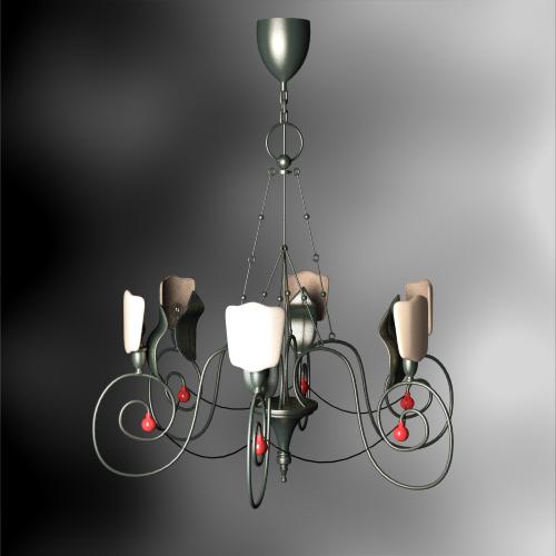 European-style castle chandelier red dotted