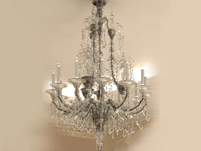 European white crystal glass chandelier