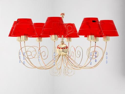 European style red metal chandelier
