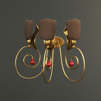 Metal earrings type wall lamp 3D models (including material)