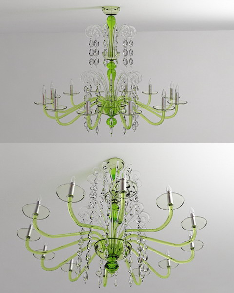 Green crystal droplight 3D models