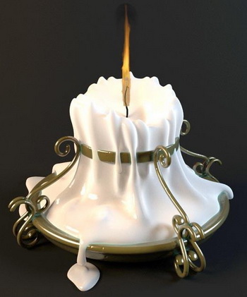 Elegant white candlestick