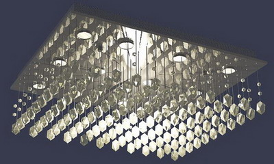 Ceiling Lamp Model�� Crystal Strut Ceiling Lamp 3Ds Max Model