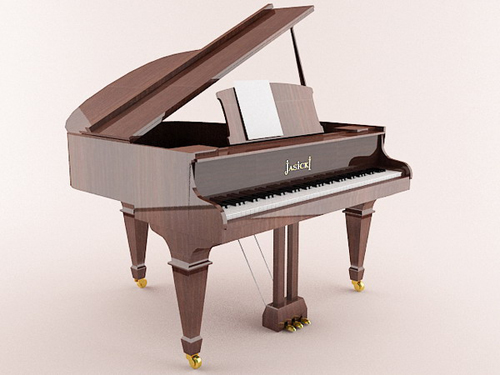 Coffee type grand piano playing 3D models