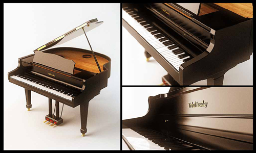 Arc type grand piano playing 3D models