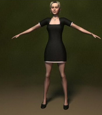 Human Model: White Female 3Ds Max Model 3dmodelfree