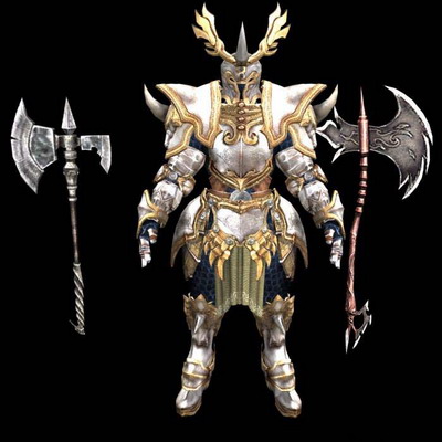 3Ds Max Model: PC Game Character Golden Armor