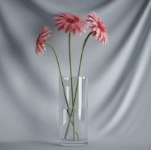 Plant Bonsai Series - the glass of red flowers 3D model (including materials)