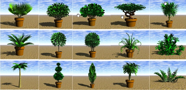 Garden Landscape 3DsMax Models Miniature tree