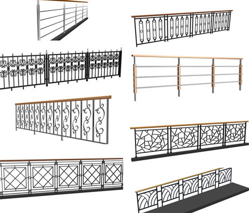  17 set  Wood railings / wooden handrail / wooden staircase column