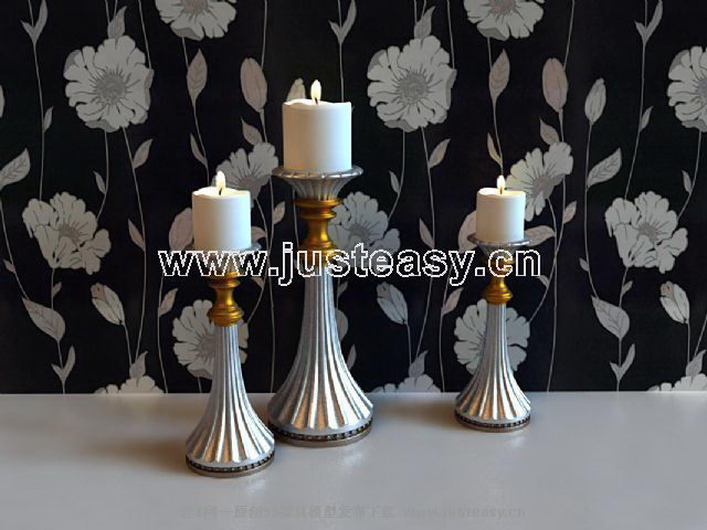 Continental silver candlesticks