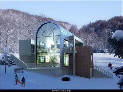 Villa outside the snow 3D Models