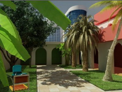 Exterior Design: Tropical House Garden 3DsMax Model