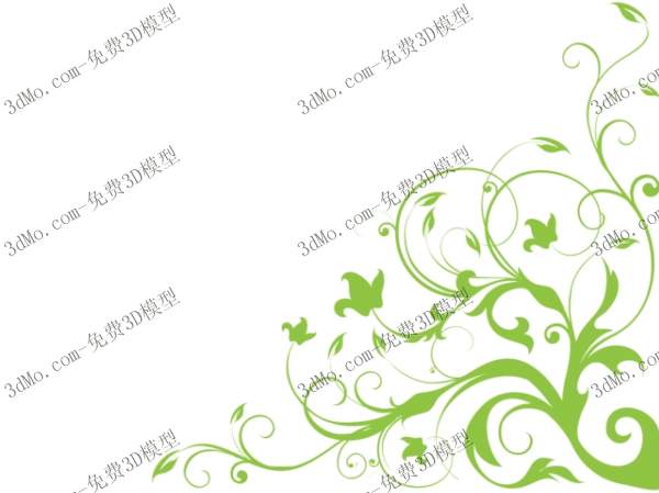 Ivy wall painting 3D model of grass