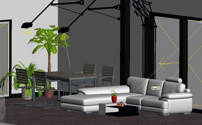 Common living room 3D Model