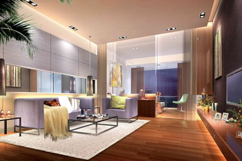 Modern minimalist style living room scene