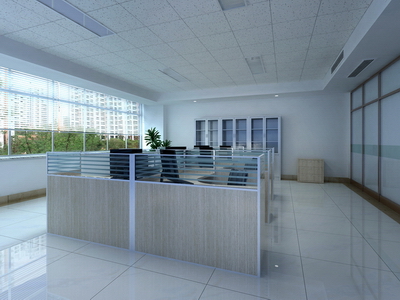 Office of the 3D models of large-bay